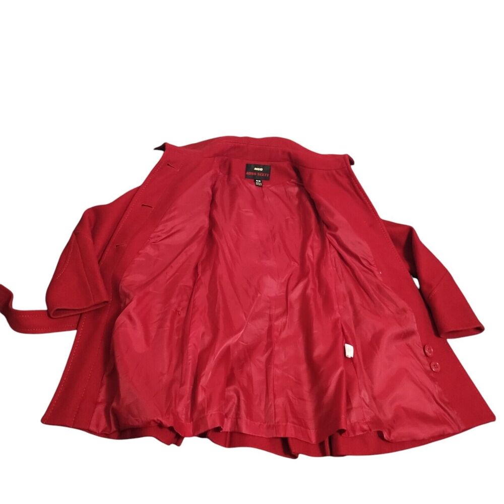 M60 MISS SIXTY Burgundy Pea Coat, 60% Wool / 30% Poly / 10% Rayon, Extra Small - Picture 12 of 16